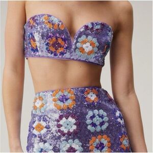 Nasty Gal sequined mini top size 2